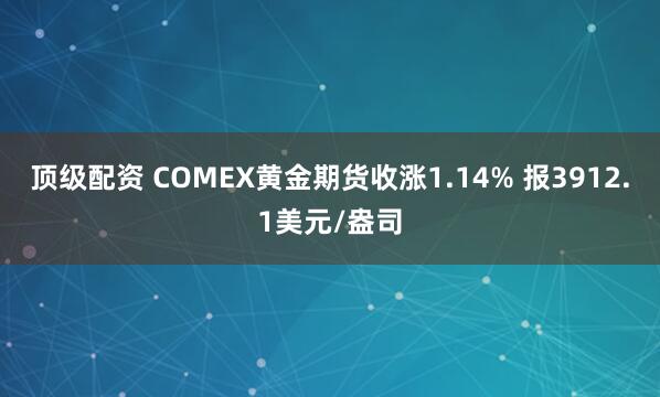 顶级配资 COMEX黄金期货收涨1.14% 报3912.1美元/盎司